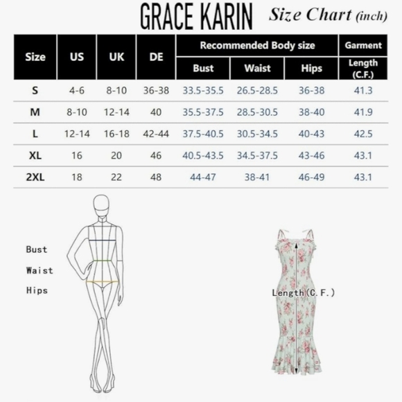 Grace Karin Floral Smocked Mermaid Ruffled Sun Dress  NEW - Picture 10 of 10